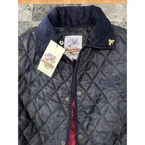 John Partridge Rag Gilet Quilted Vest Navy red corduroy 2XL Made in England